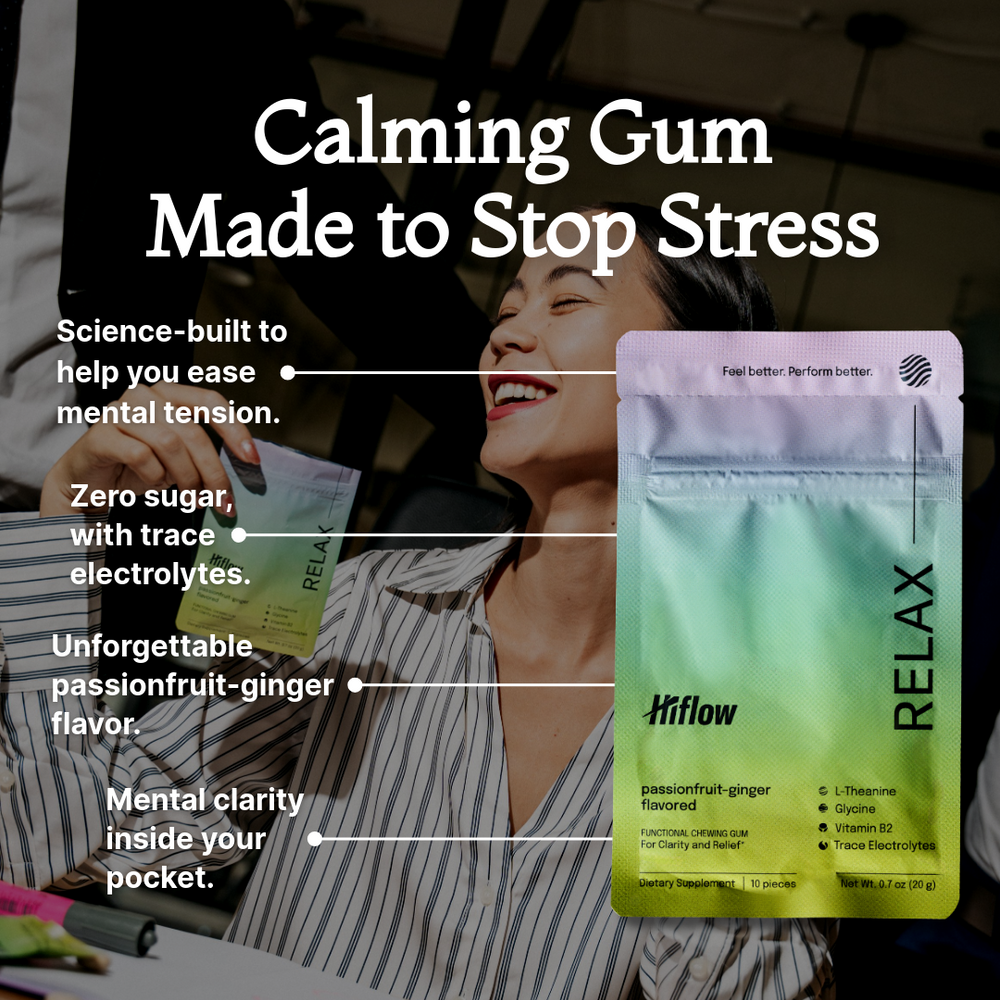 Sugar-Free Calming Gum to Manage Stress (Magnesium + L-Theanine + Glycine)